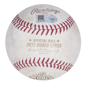 2015 World Series Game 5 First Pitch Kansas City Royals vs New York Mets Used OML World Series Manfred Baseball - First Royals Championship in 30 Years (MLB Authenticated)